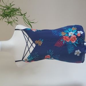 Express Strappy Tropical Floral Cami/Tank Size Medium